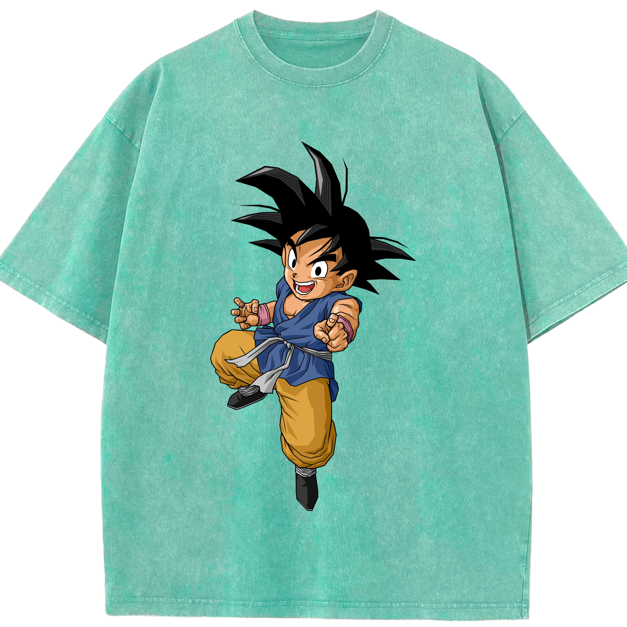 （画像用） ドラゴンボール 孫悟空（そん ごくう）Son Goku カカロット DRAGON BALL Kakarotto 綿100% ヴィンテージ風 半袖Tシャツ（フロントプリント）